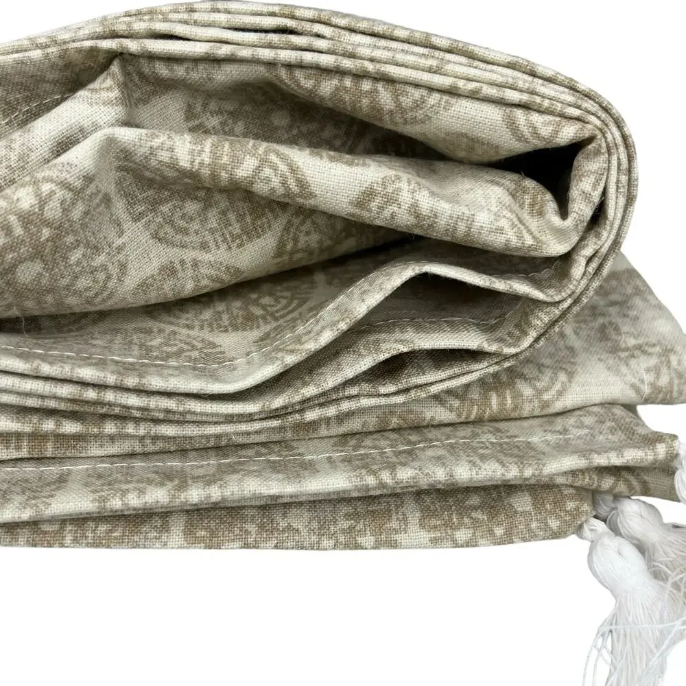 Threshold Table Throw Tablecloth Scarf Beige Medallion Ikat Table 50